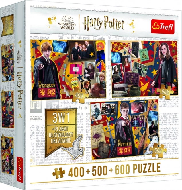 Puzzle Harry Potter Ron, Hermione și Harry 400 + 500 + 600 piese