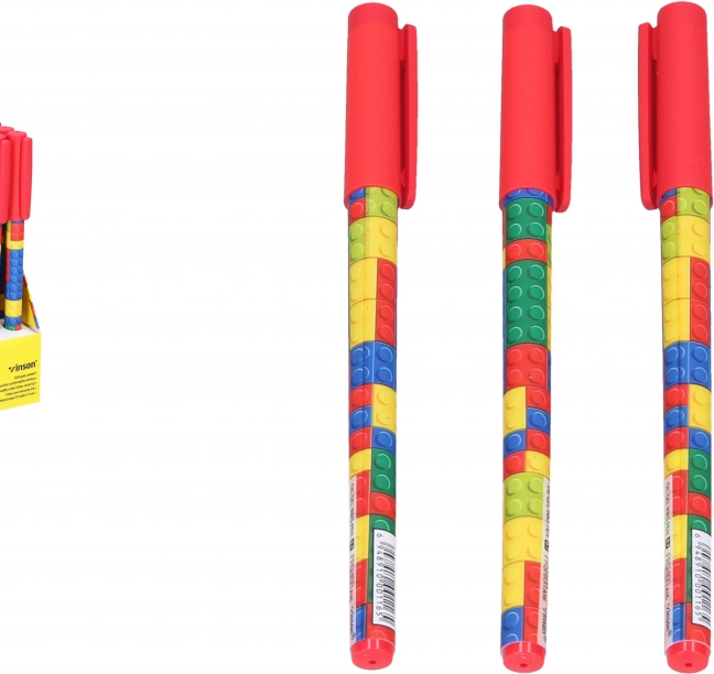 Pix cu cerneală albastră 0,7 mm – design cu pătrățele
