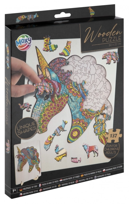 puzzle din lemn cu unicorn