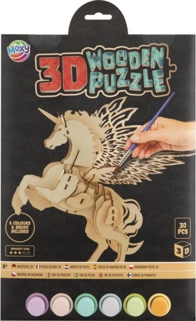 Puzzle 3D de colorat Unicorn MOXY