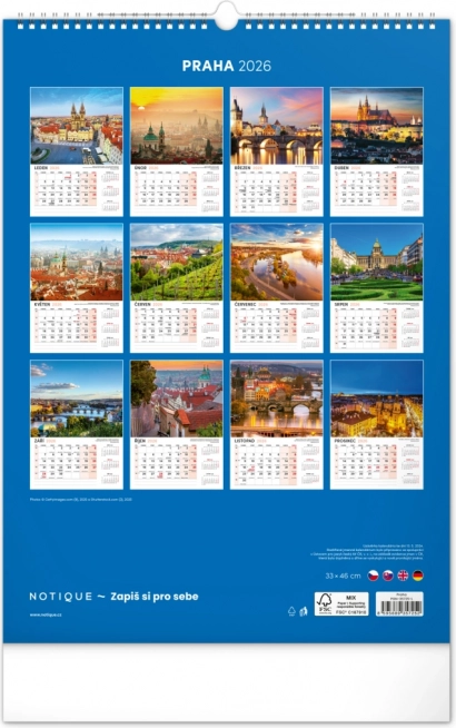 Calendar de perete Praga 2026