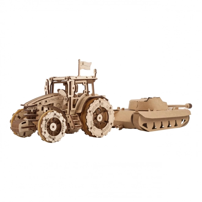 Puzzle mecanic 3D din lemn Tractor Ugears