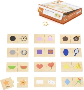 VIGA puzzle din lemn – potrivirea formelor și obiectelor
