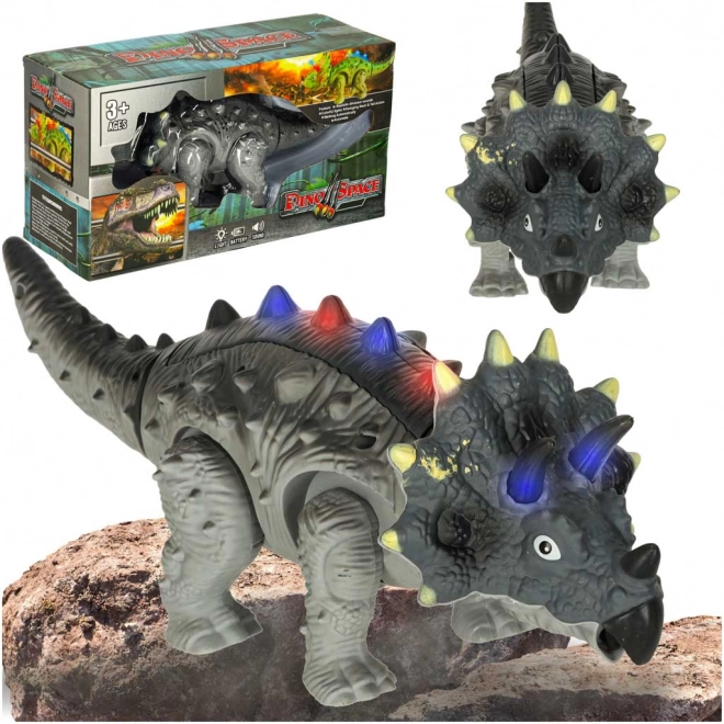Dinozaur interactiv Triceratops pe baterii