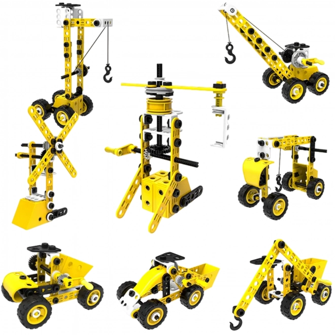 Set construcție vehicule 8 în 1 WOOPIE