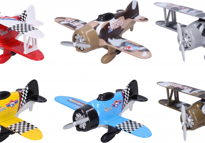 Avion metalic cu mecanism cu întoarcere 12 × 15,5 cm