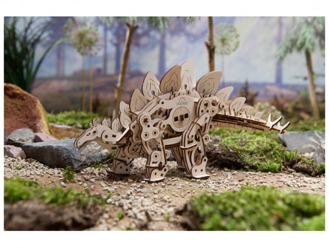 Puzzle mecanic din lemn 3D Ugears Stegosaurus