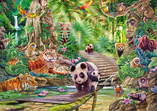 puzzle animale sălbatice din Asia 1000 piese