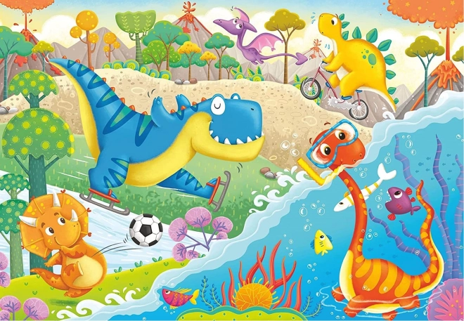 Puzzle dinozauri preferați 2x12 piese