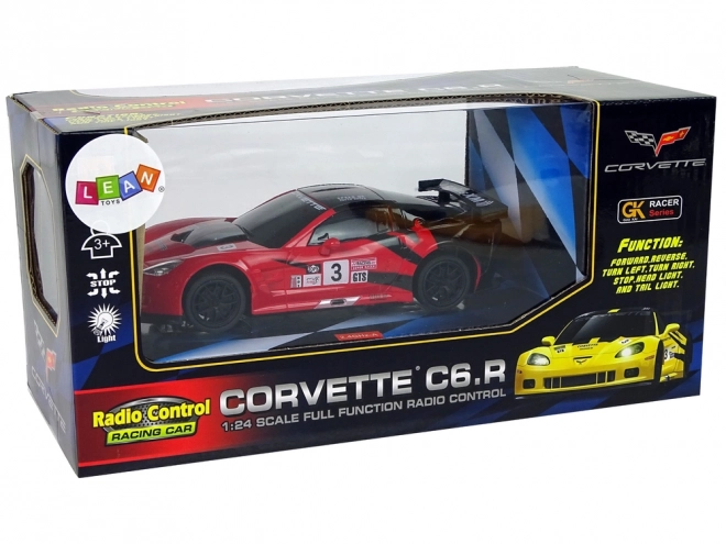 Mașinuță sport radio control Corvette C6.R roșu cu lumini