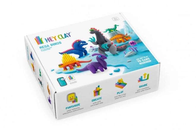 Set mega dinozauri plastilină Hey Clay