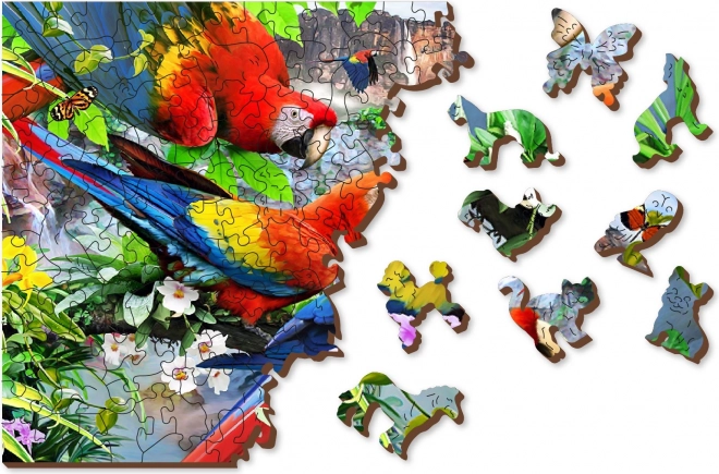 Puzzle din lemn insula papagalilor