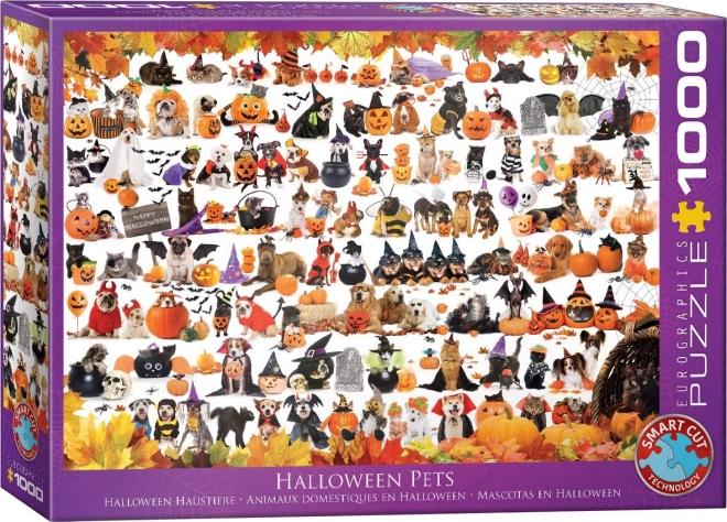 Puzzle cu animăluțe de Halloween 1000 piese