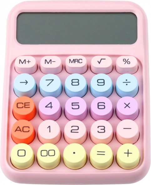 Calculator roz cu baterie pentru birou și școală