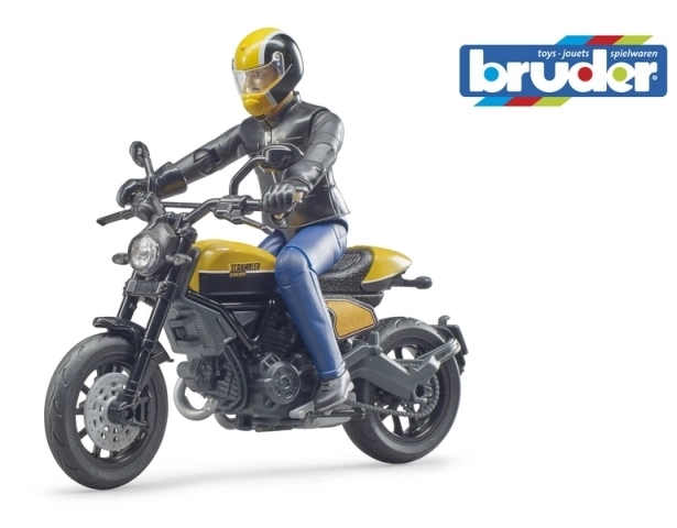 Motocicletă Ducati Cafe Racer cu figurina BWORLD