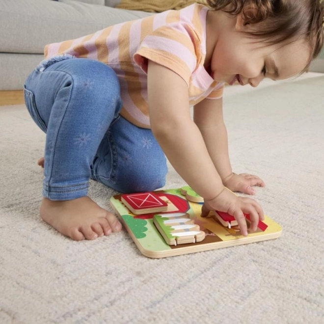 Fisher-Price Joc din lemn de-a v-ați ascunselea cu animăluțe
