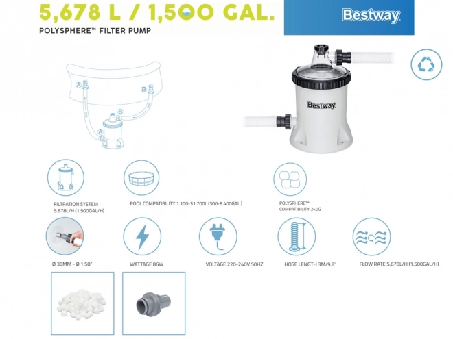 Pompa de filtrare cu nisip Bestway pentru piscină
