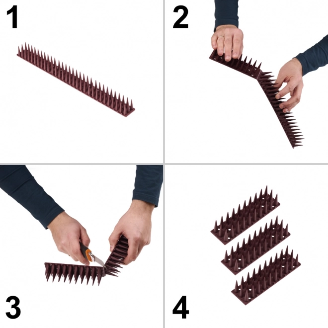 Țepi reflectorizanți pentru porumbei maro 8 buc 43 cm