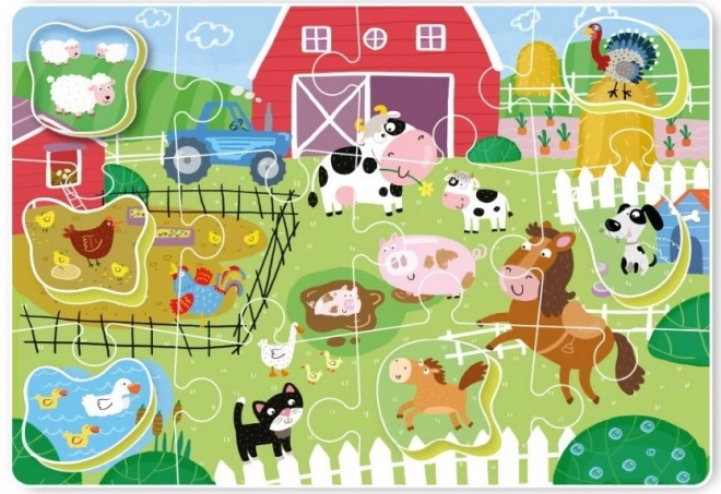 Puzzle cu formă specială Ferma 18 piese