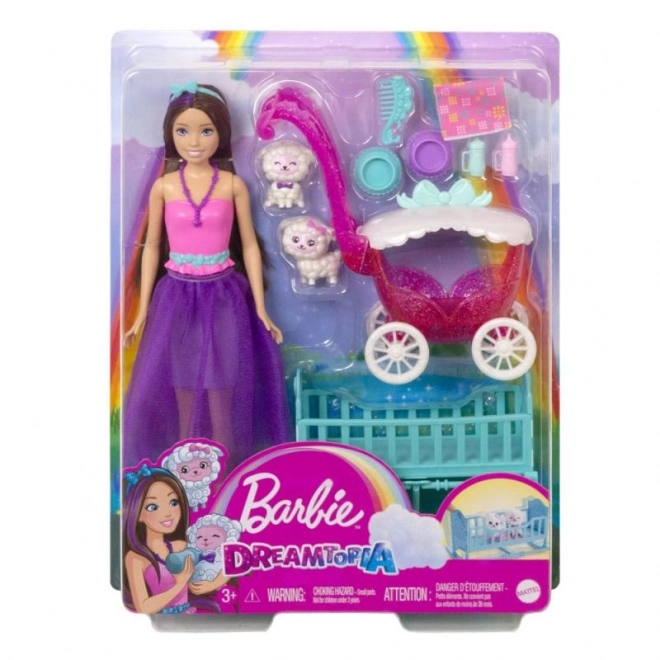 Set de joc Barbie Dreamtopia cu Skipper dădacă