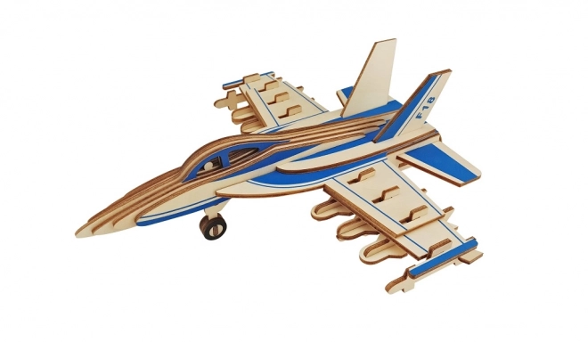 Puzzle 3D din lemn avion F18