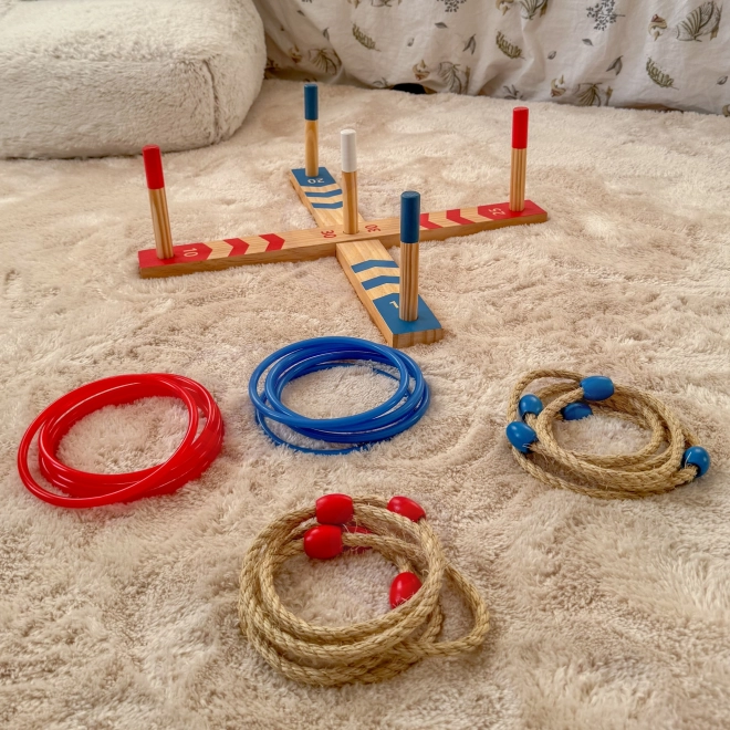 Joc de îndemânare din lemn Tooky Toy Ring Cross