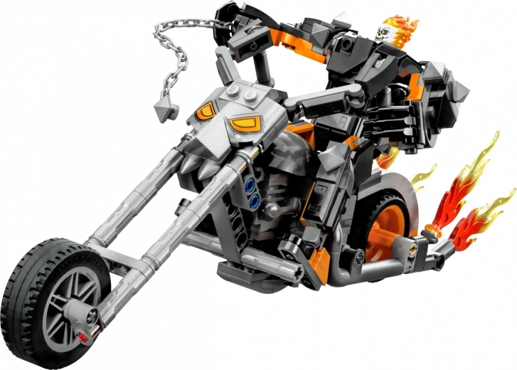 Motocicletă chopper cu flăcări