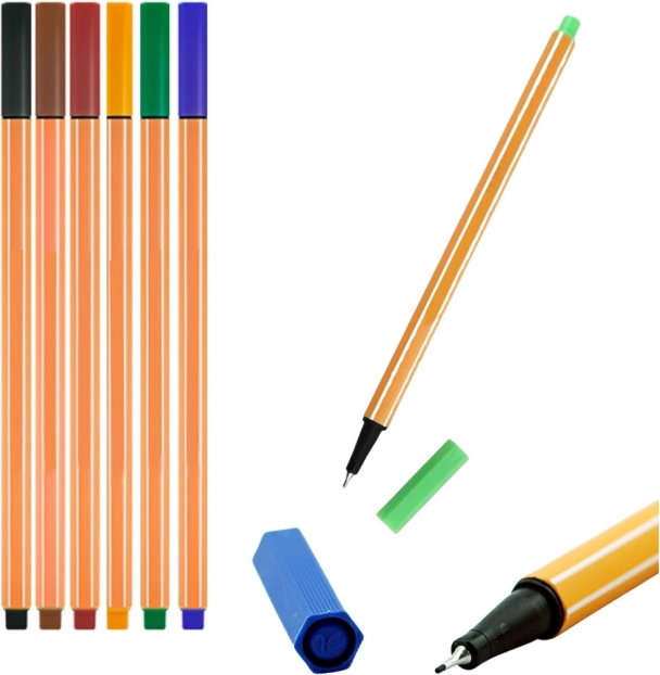 Set de linere colorate LEAN, lățime 0,4mm, 6 bucăți