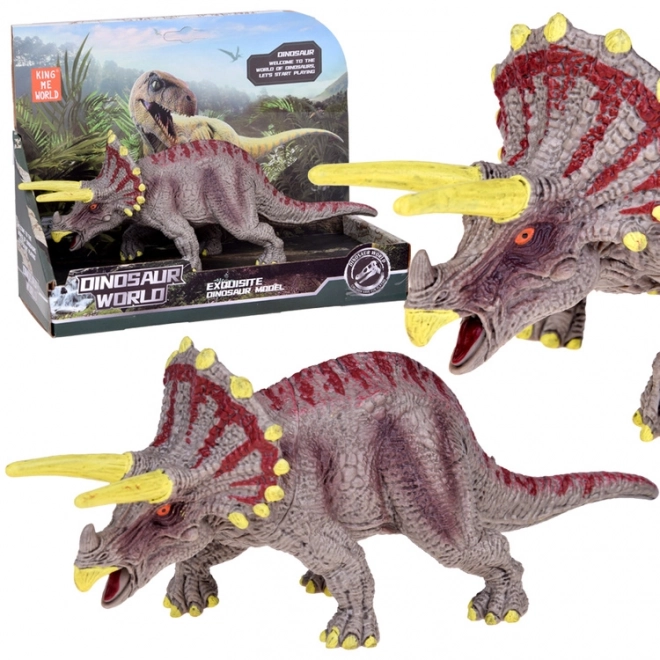 Figurină dinozaur Triceratops din gumă pentru copii