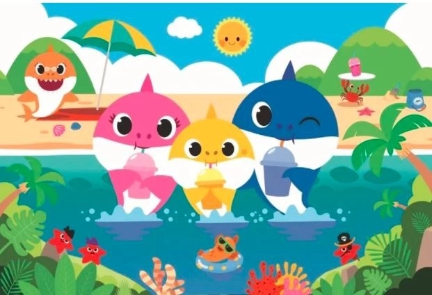 Puzzle Baby Shark în vacanță 60 de piese