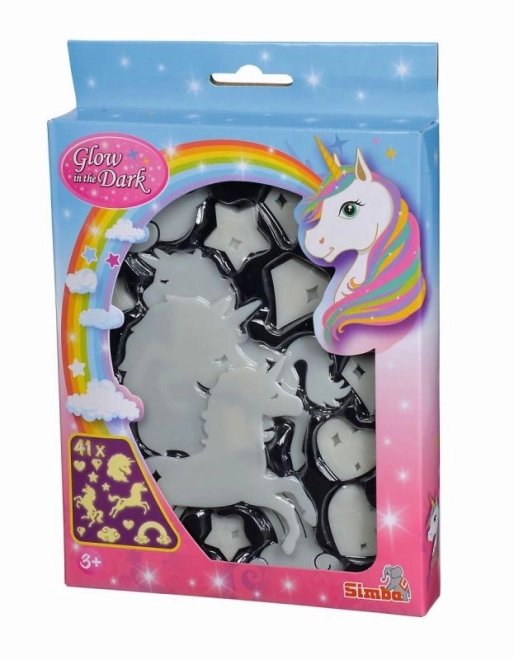 Set decorativ fosforescent cu unicorn