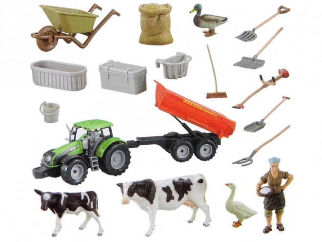 Set construcție diy fermă cu animale și gard înalt