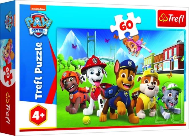 Puzzle 60 de piese la marginea pădurii Paw Patrol