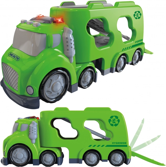 Woopie camion de remorcare verde City Truck cu efecte sonore și luminoase