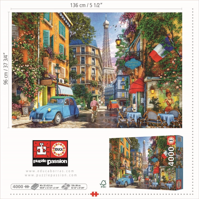 Educa puzzle Străzile vechi din Paris 4000 piese