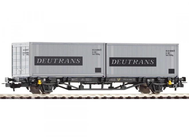 Vagon platformă Lgs579 cu 2 containere Deutrans DR IV