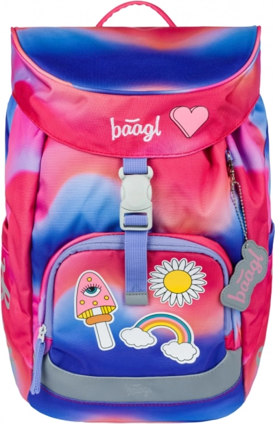 Set școlar Airy Duha roșu: Rucsac, penar, săculeț, dosare, cutie