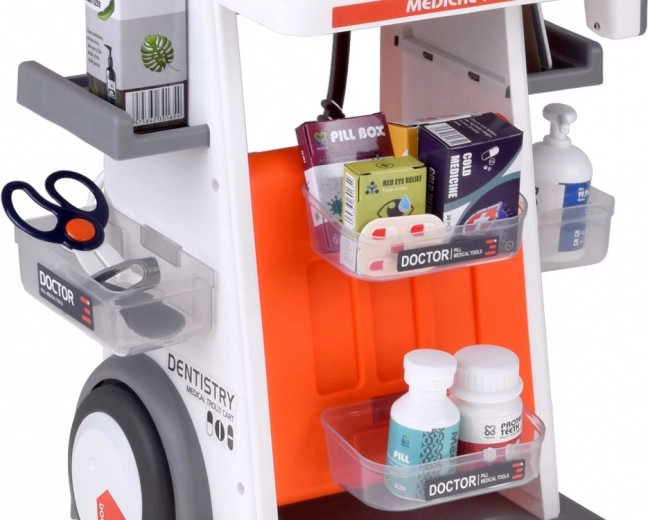 Cărucior mobil cu compartimente de depozitare