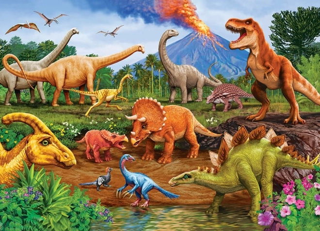 Puzzle familie Dinosauri