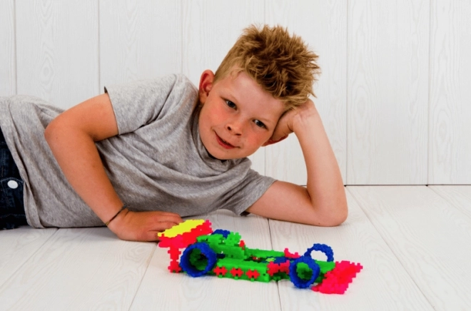 Set de Constructii PlusPlus Mini Mix 600 Elemente cu Plăci (Basic/Neon)