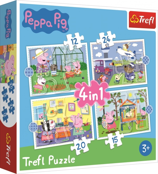 Puzzle Peppa Pig Amintiri de Vacanță 4 în 1