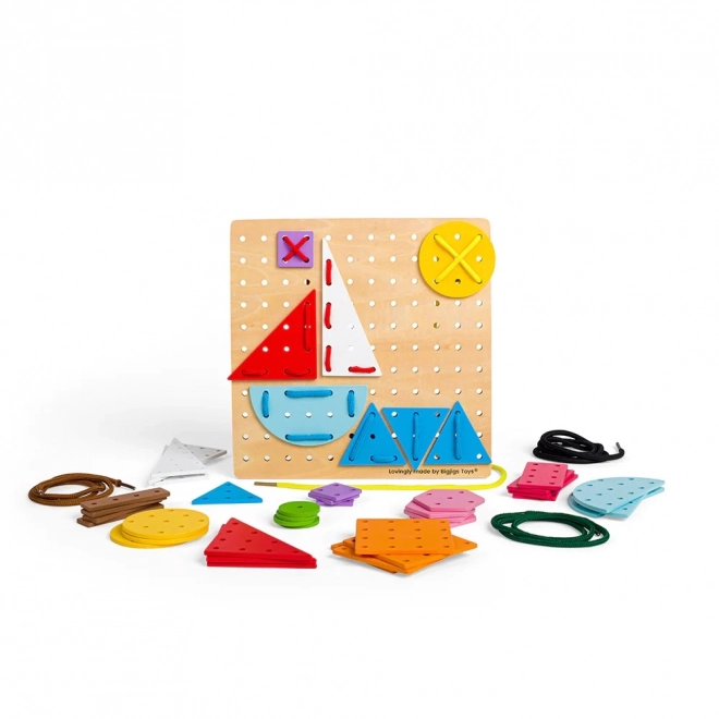 joc de snuruit forme geometrice din lemn Bigjigs Toys