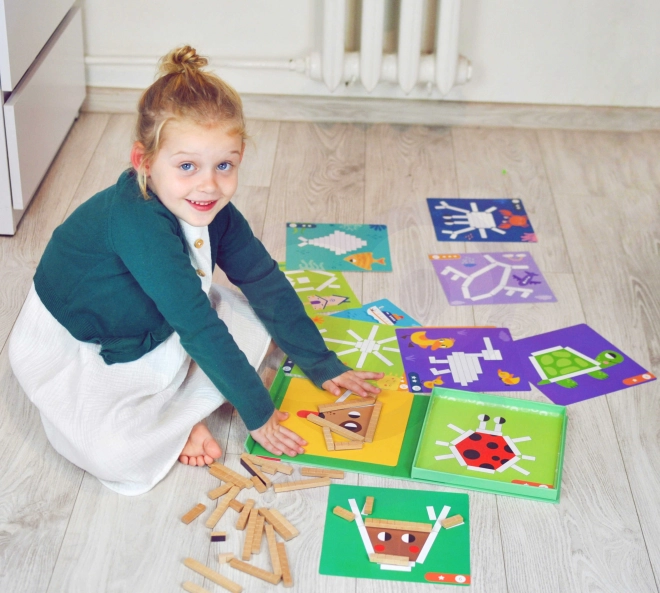 Joc de puzzle logic cu blocuri magnetice Tooky Toy