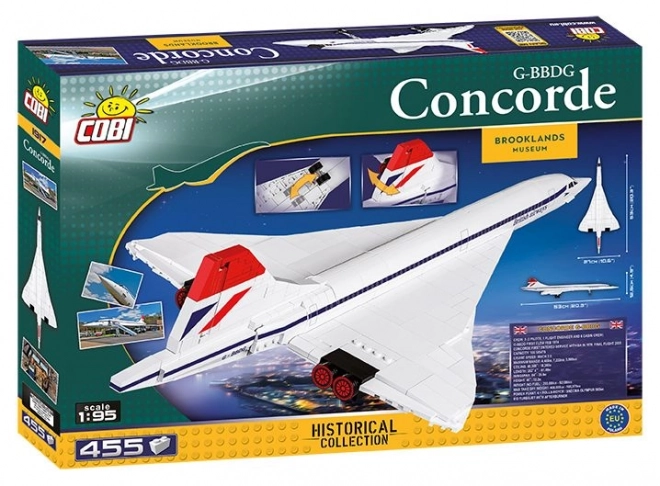 Model supersonic Concorde G-BBDG din cărămizi de construcție