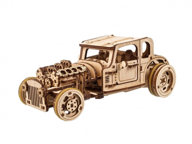 Puzzle mecanic din lemn 3D Ugears Hot Rod Furious