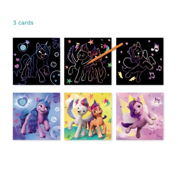 Planșe raschietabile colorate My Little Pony 20x20cm - 3 bucăți