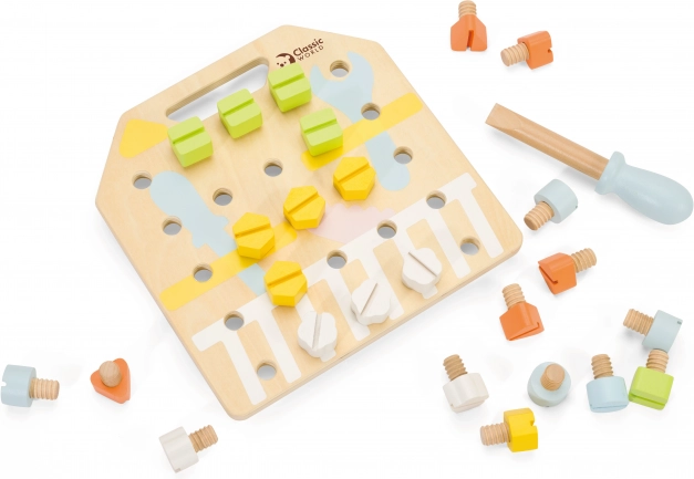 Placă de manipulare din lemn, puzzle logic Classic World