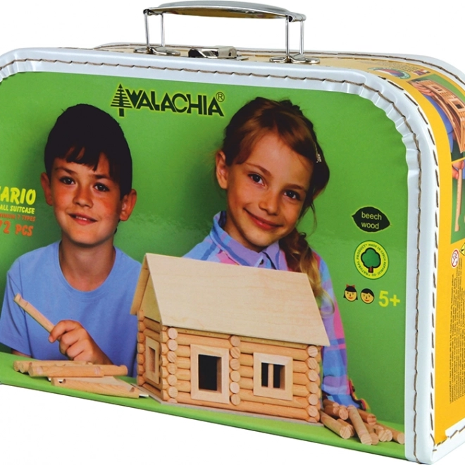 Set valiză Vario - Set construcție din lemn 72 de piese