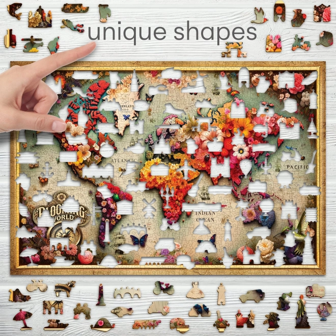 Puzzle din lemn - hartă colorată