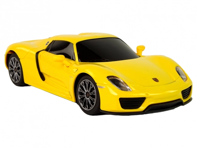 Automobil R/C Porsche 918 cu telecomandă galben 1:24